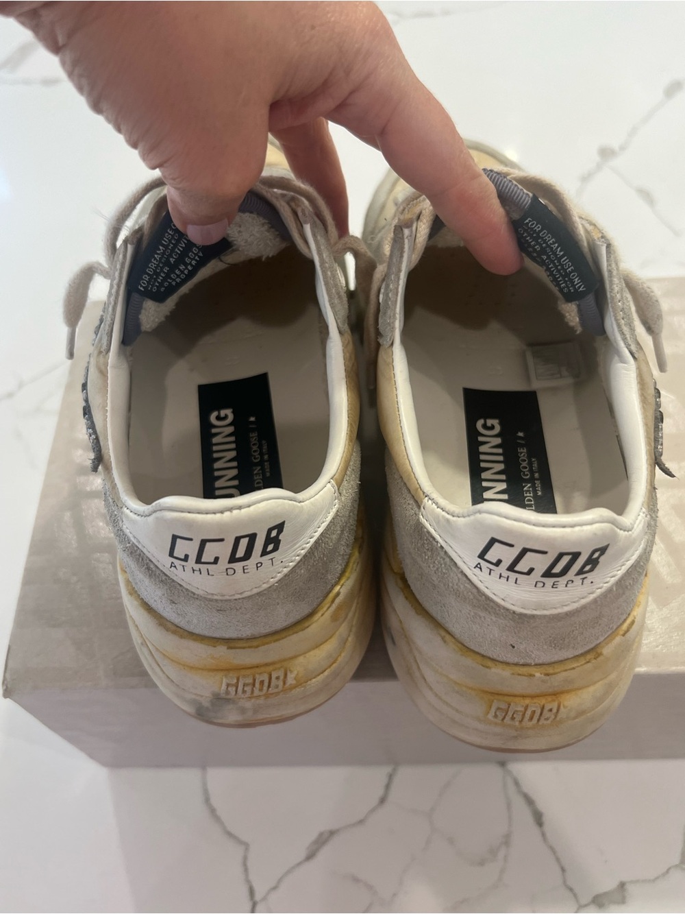 Golden Goose Cream and White Running Sole Sneakers - Picture 4 of 8